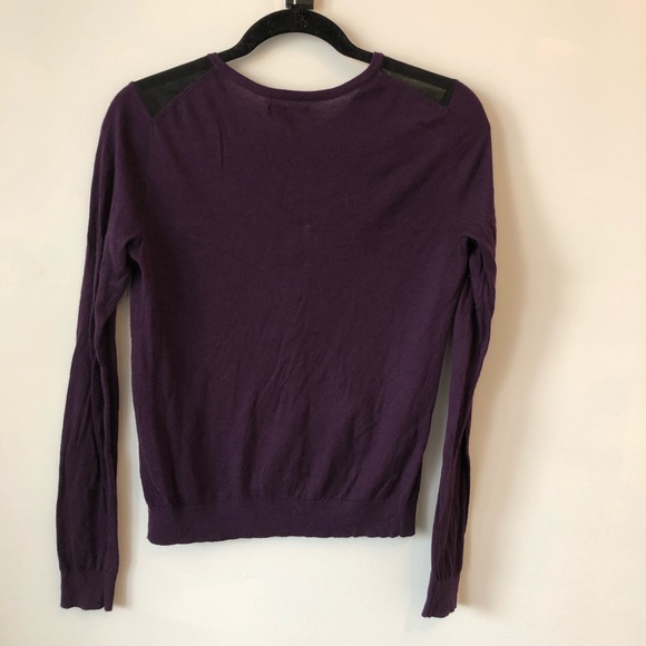 Cardigan Plum mesh chest full button layer light S - Picture 3 of 6